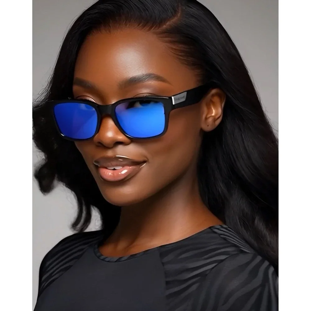 Sunglasses‎ Square Blue Lens Frame Driving Fishing Sun Glasses Women Polarized